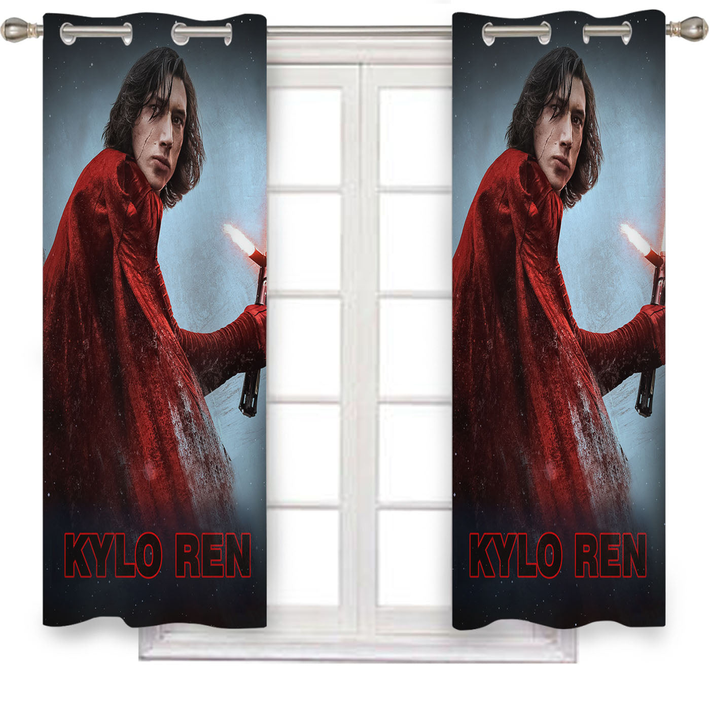 Star Wars The Last Jedi Kylo Ren Poster Window Curtains