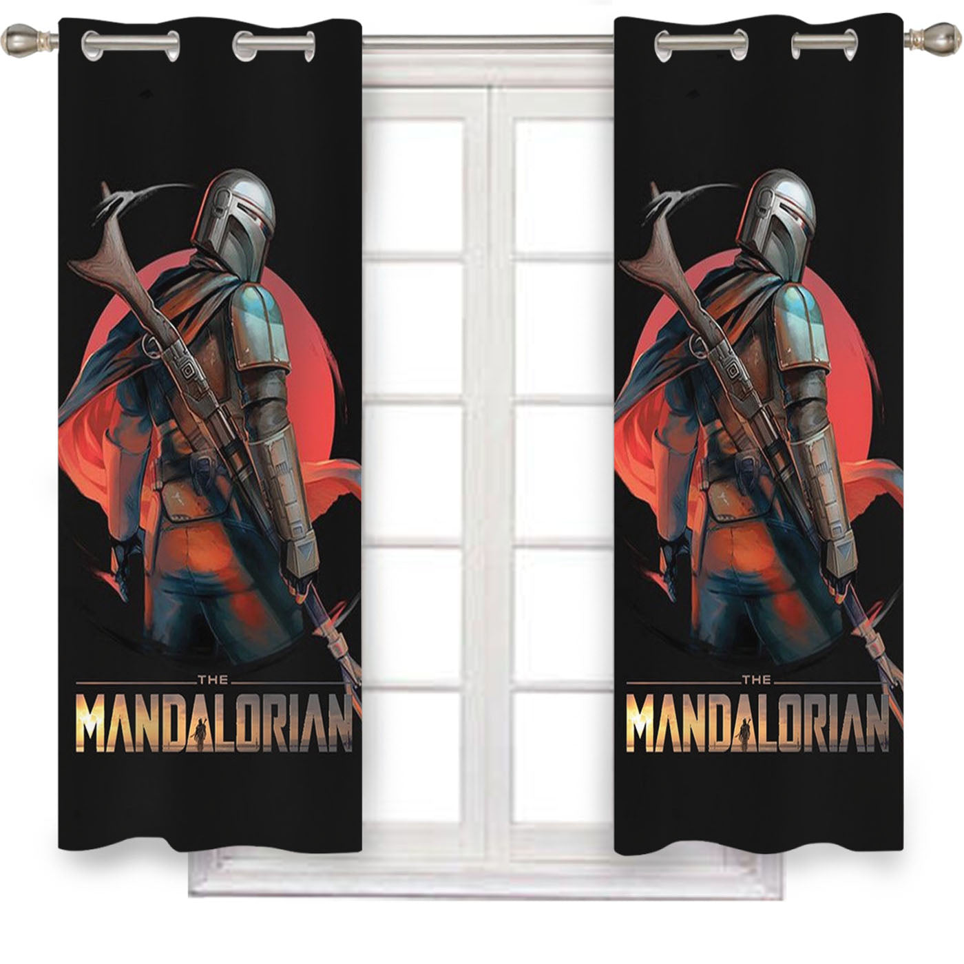 Star Wars The Mandalorian Art Window Curtains
