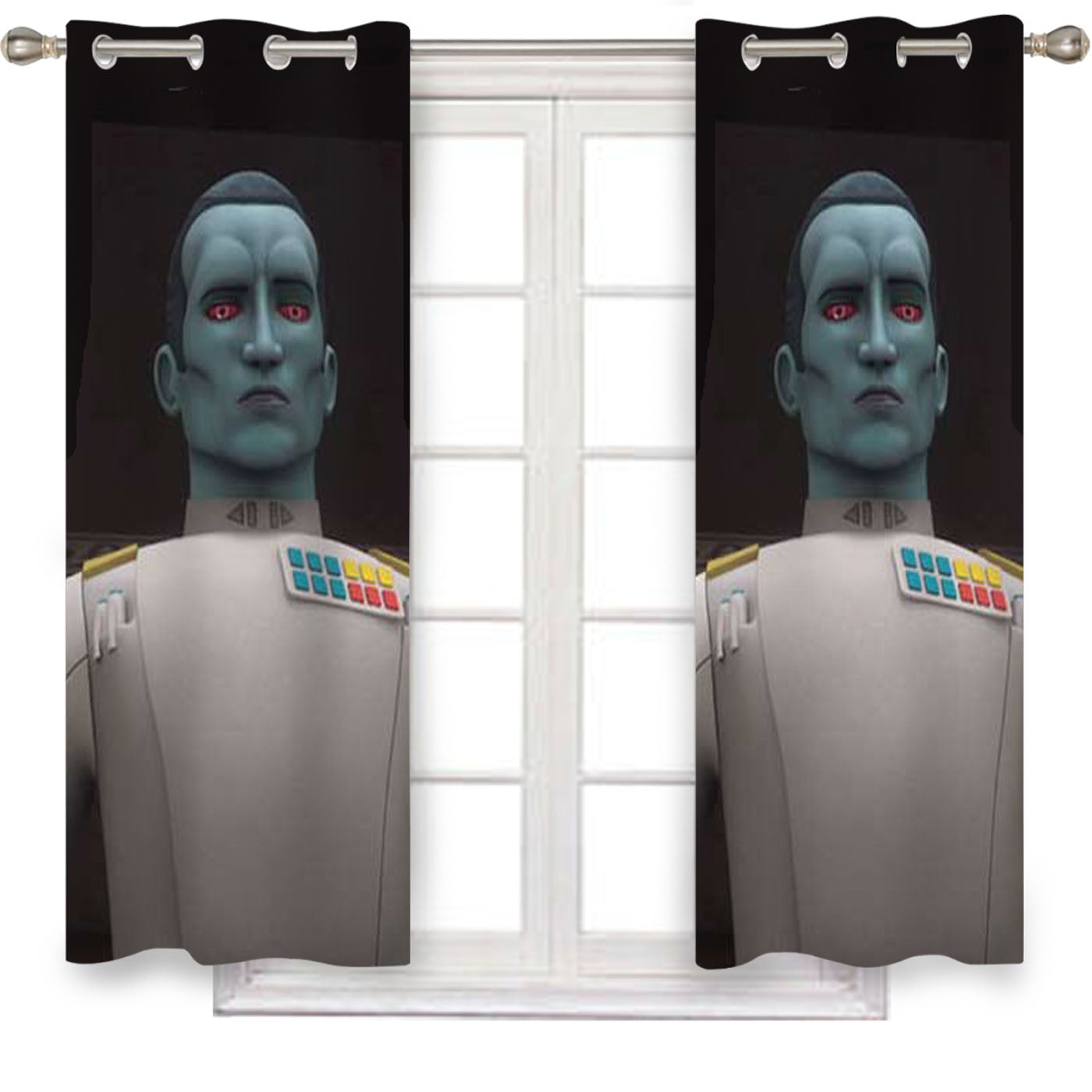 Star Wars Thrawn Grey Window Curtains