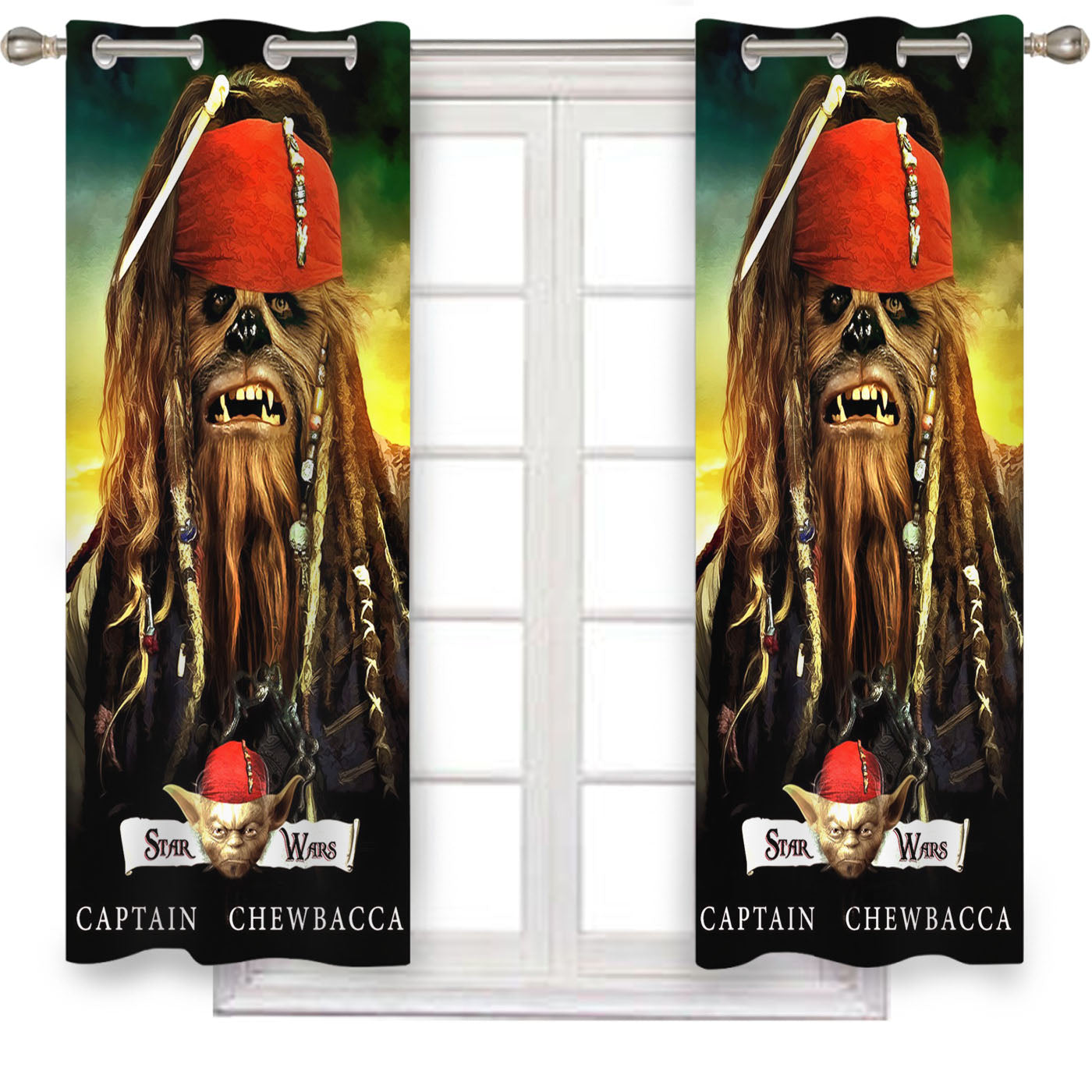 Star Wars Vs Pirates Of The Caribbean Window Curtains