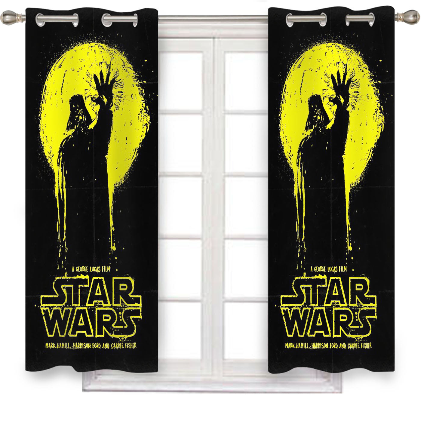 Star Wars Yellow Window Curtains