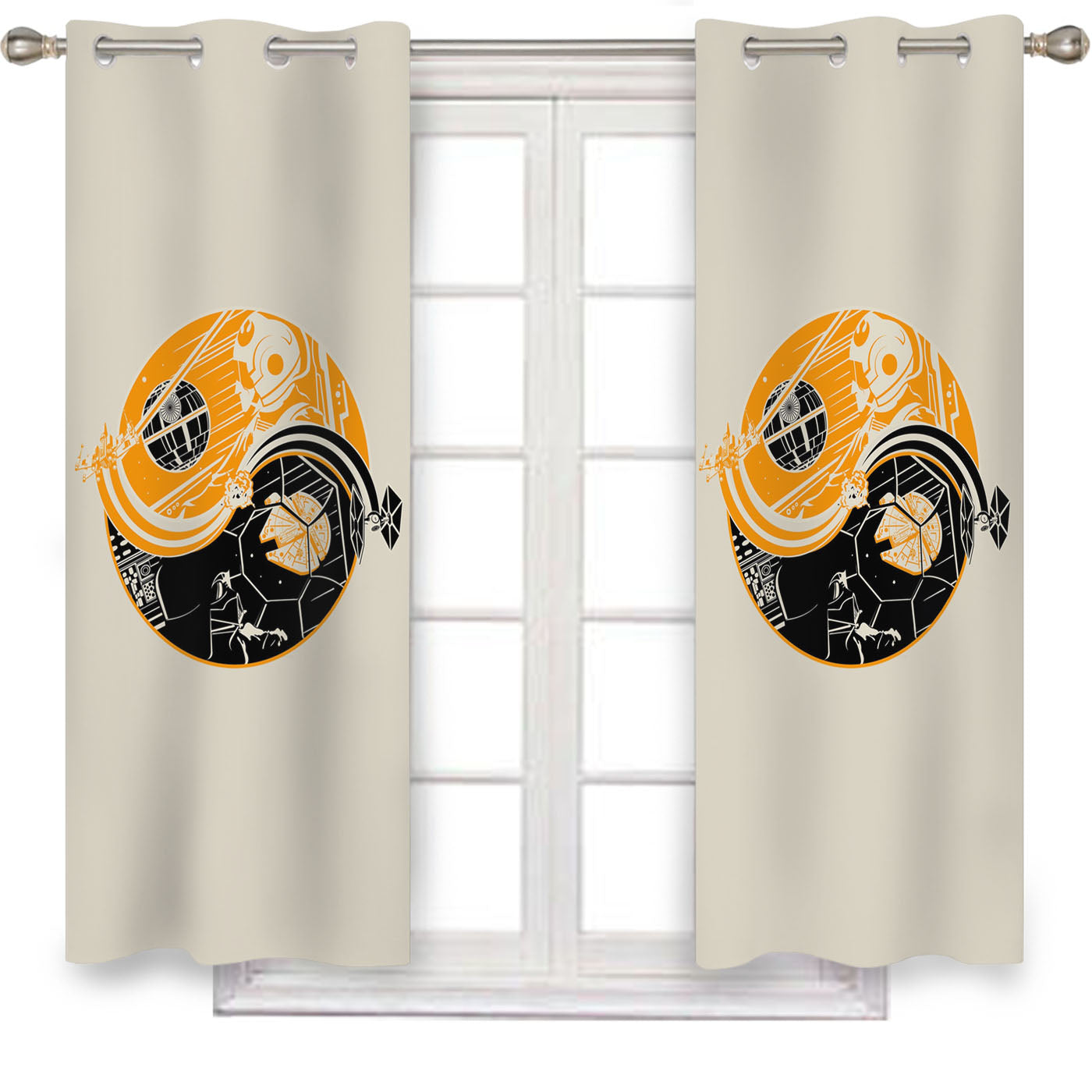 Star Wars Yin Yang Art Window Curtains
