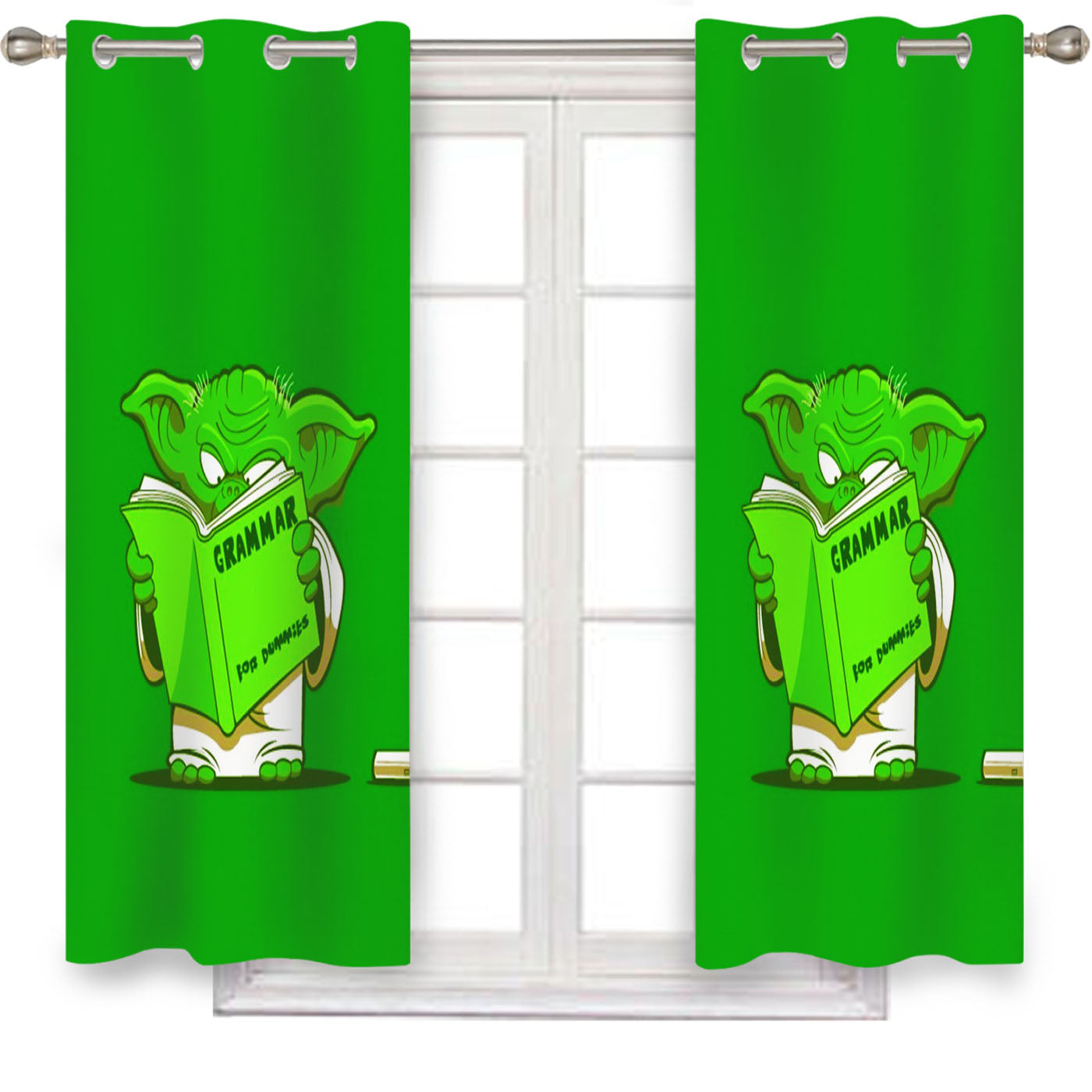 Star Wars Yoda Grammar Window Curtains