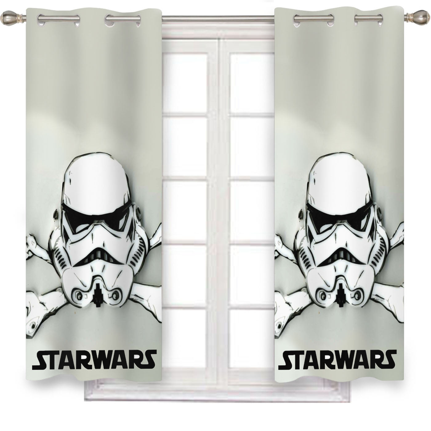 Start Wars Disney Face Skull Window Curtains