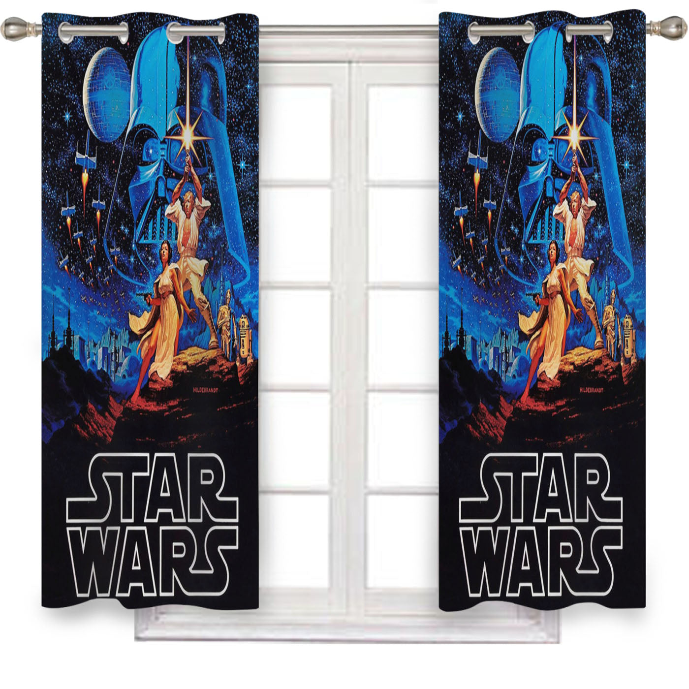 Vintage Star Wars Poster Window Curtains