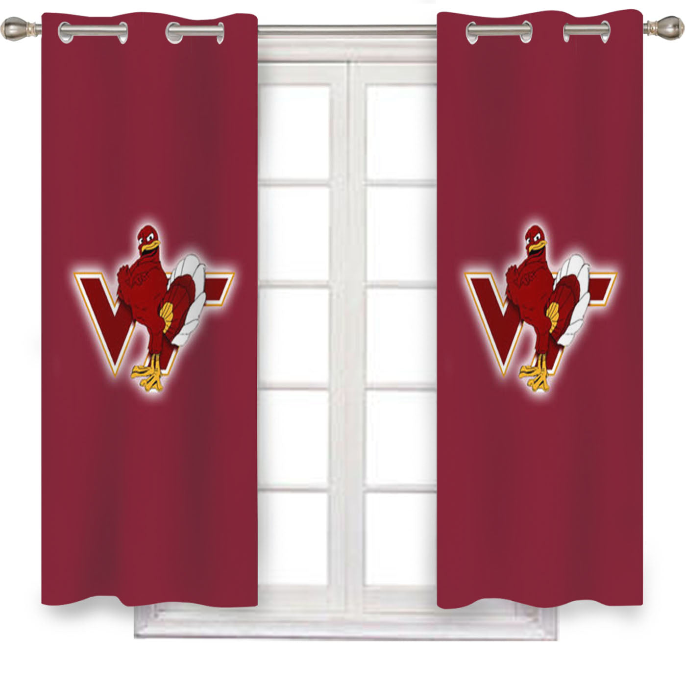 Virginia Tech Symbol Window Curtains