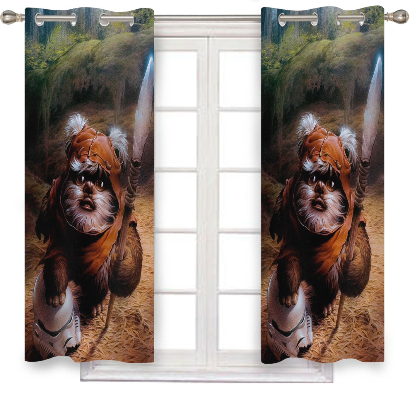 Wicket Ewok Jedi Star Wars Window Curtains